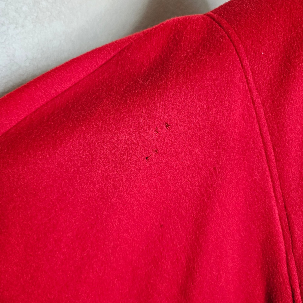 Vintage Red Wool Cape Coat Poncho Toggle Closure Collar Loring Large - Picture 8 of 16